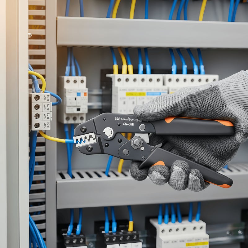 718 قطعة، أداة تجعيد الأسلاك SN 68B، 0.08 إلى 1.5 مم، AWG 28 إلى 16، مع مفتاح سداسي، فك قابل للاستبدال وأطراف تجعيد متنوعة، طرف سلك مضغوط على البارد، زوج ذكر وأنثى، موصل كابل معزول، طقم موصل طرفي جهد كهربائي. - Image 2