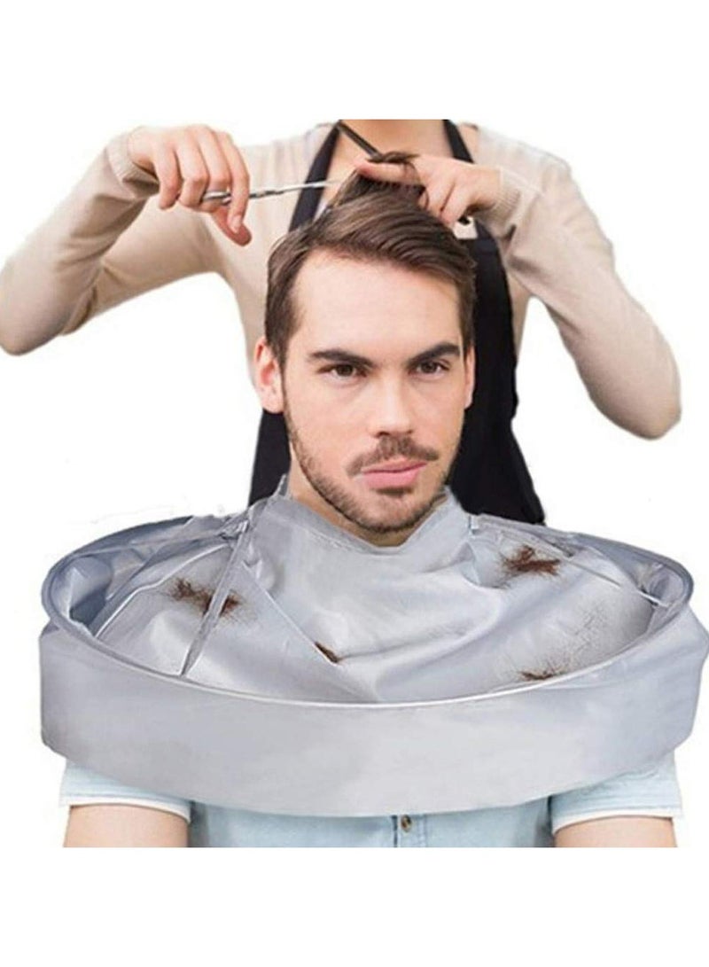 CMGTYYD Hair Cutting Cape Hair Cutting Umbrella Salon Barber Cape Hair Cloth for Salon Barber and Home Stylists Hair Dressing Kit (Grey)  - Image 1