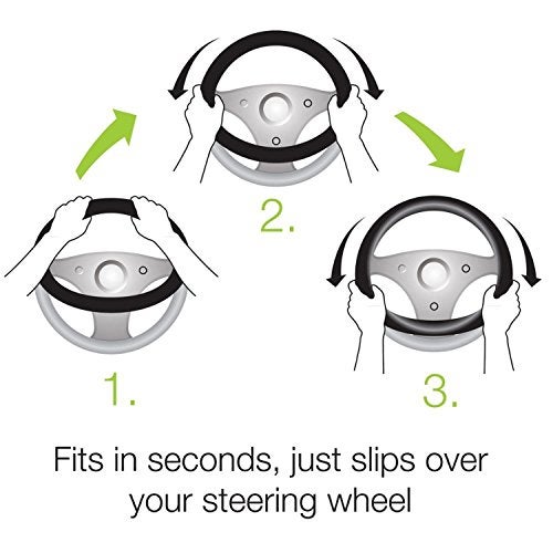 PRC Embedded Crystal Accent Steering Wheel Cover - Gray - Image 2