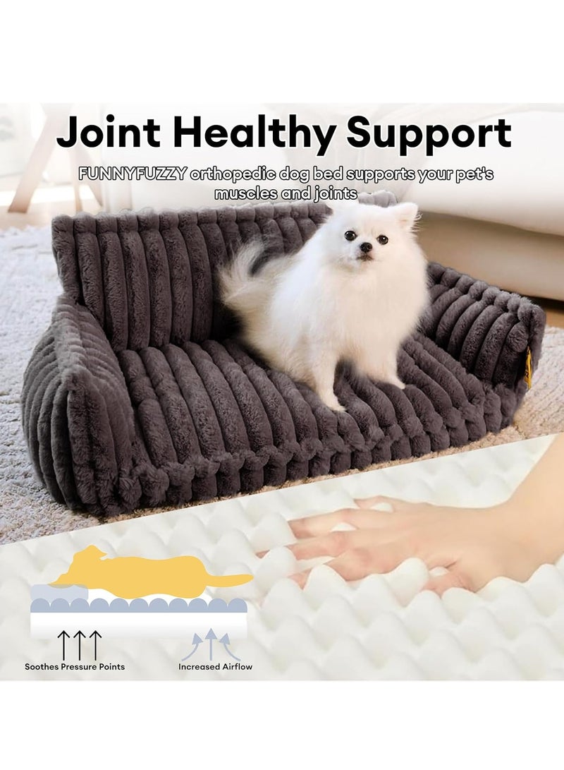 XiuWoo Large Calming  Dog Bed, Orthopedic Dog Sofa, Orthopedic Pet Sofa, Foam Pet Couch Bed, Cat Dog Pet Pad, Fluffy Couch Mat with Removable Washable Cover for Medium and Large Dog, Cat - Image 3