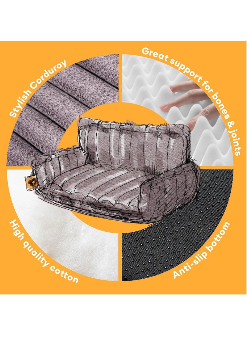 XiuWoo Large Calming  Dog Bed, Orthopedic Dog Sofa, Orthopedic Pet Sofa, Foam Pet Couch Bed, Cat Dog Pet Pad, Fluffy Couch Mat with Removable Washable Cover for Medium and Large Dog, Cat - Image 4