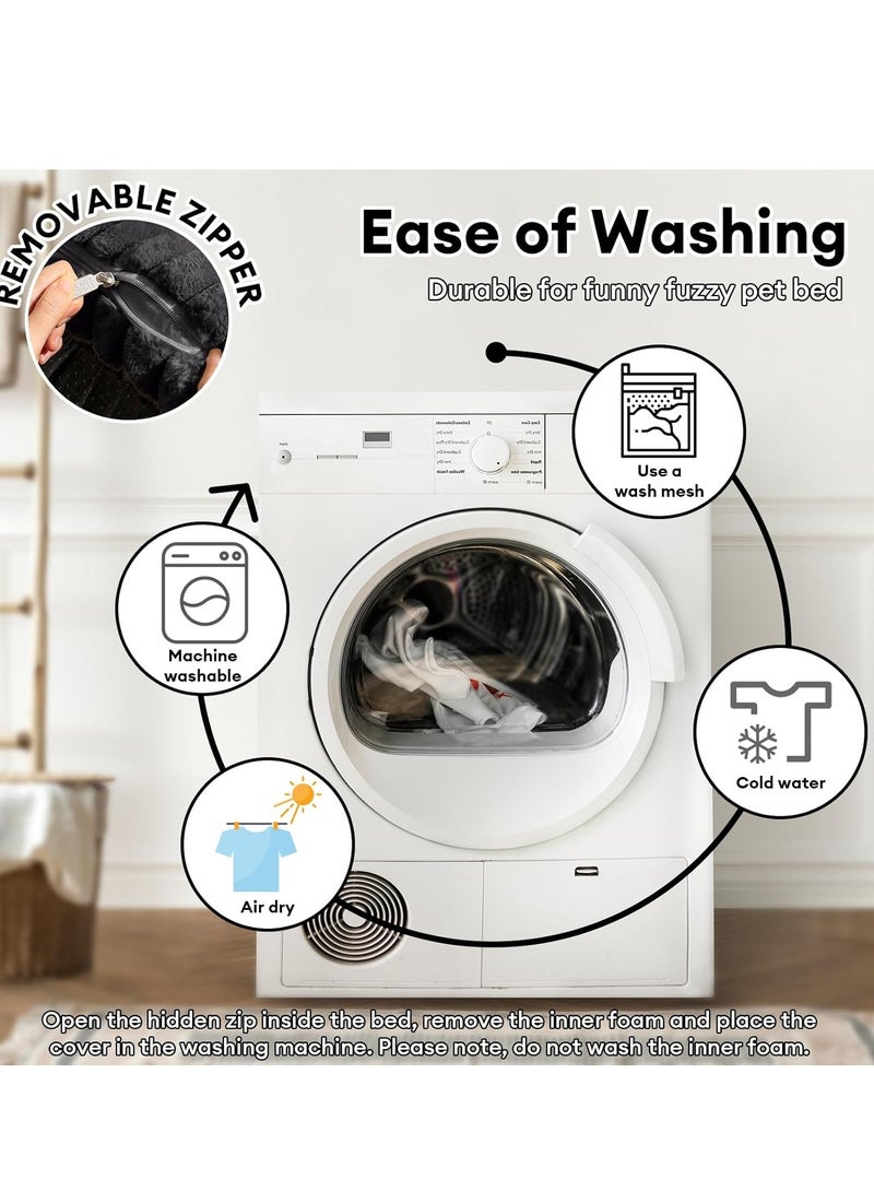 XiuWoo Large Calming  Dog Bed, Orthopedic Dog Sofa, Orthopedic Pet Sofa, Foam Pet Couch Bed, Cat Dog Pet Pad, Fluffy Couch Mat with Removable Washable Cover for Medium and Large Dog, Cat - Image 5