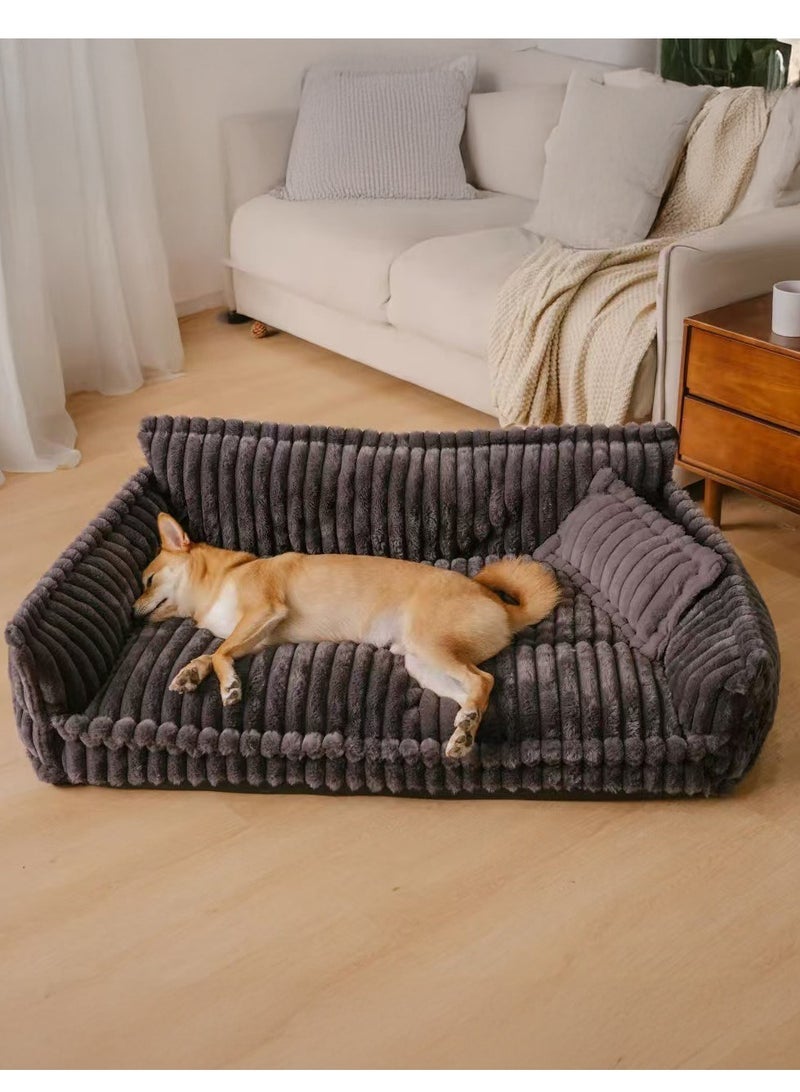 XiuWoo Large Calming  Dog Bed, Orthopedic Dog Sofa, Orthopedic Pet Sofa, Foam Pet Couch Bed, Cat Dog Pet Pad, Fluffy Couch Mat with Removable Washable Cover for Medium and Large Dog, Cat - Image 1