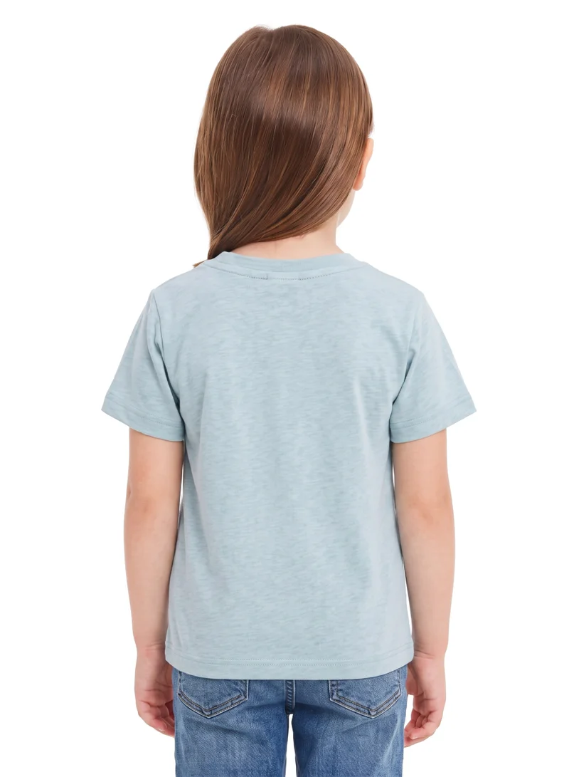 ديزني Disney Minnie Mouse Girls Oversized Drop Shoulder Graphic T-Shirt | Cute Cherry Print Relaxed Fit Casual Tee for Kids