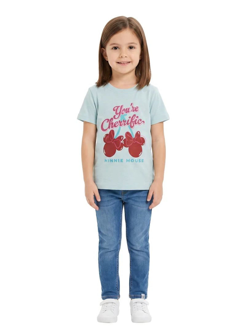 Disney  Disney Minnie Mouse "You're Cherrific" Graphic T-Shirt for Girls | Character Print Casual Crew Neck Tee for Women | Best Price UAE