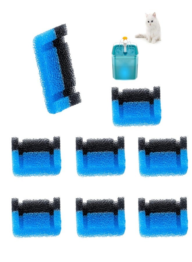 Qzbhct 8 Pack Qzbhct Cat Fountain Filter Replacement, Upgraded Foam Filter Sponge for Round Cubic Stainless Steel Top Cat Fountain, Crystal Fantasy Cat Fountain - Image 1