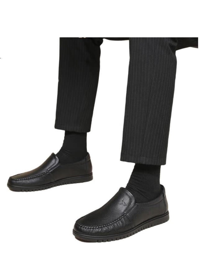 RED DRAGONFLY Hongqingting Soft Cowhide Men'S Slip-On Leather Shoes, Soft-Soled Business Casual Shoes, Men'S Loafers, Wta241321, Black, Size 43 - Image 3