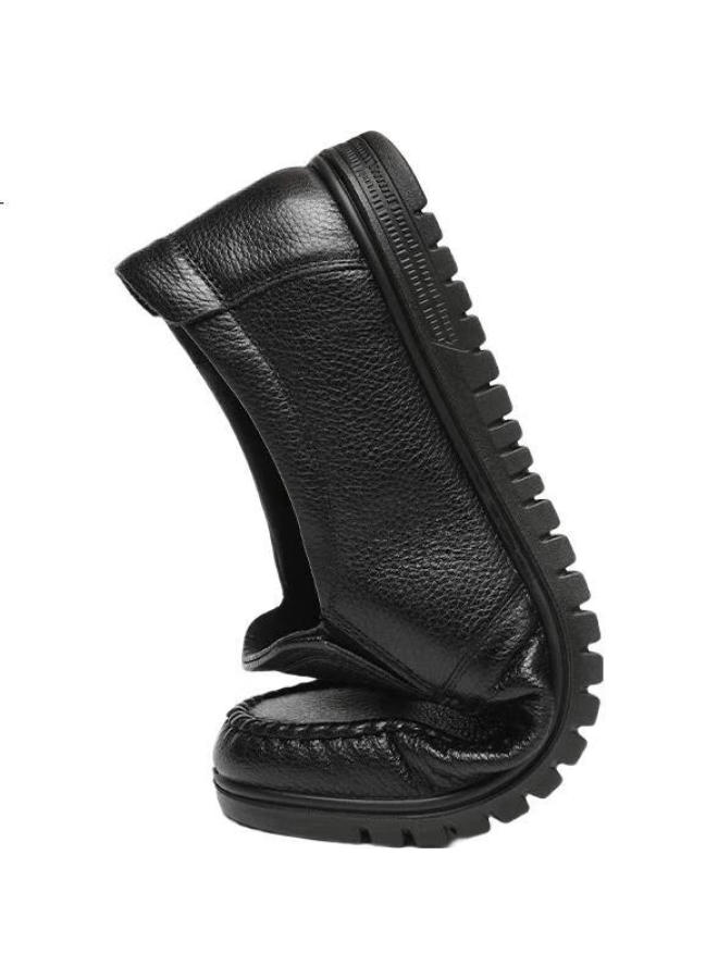 RED DRAGONFLY Hongqingting Soft Cowhide Men'S Slip-On Leather Shoes, Soft-Soled Business Casual Shoes, Men'S Loafers, Wta241321, Black, Size 43 - Image 2