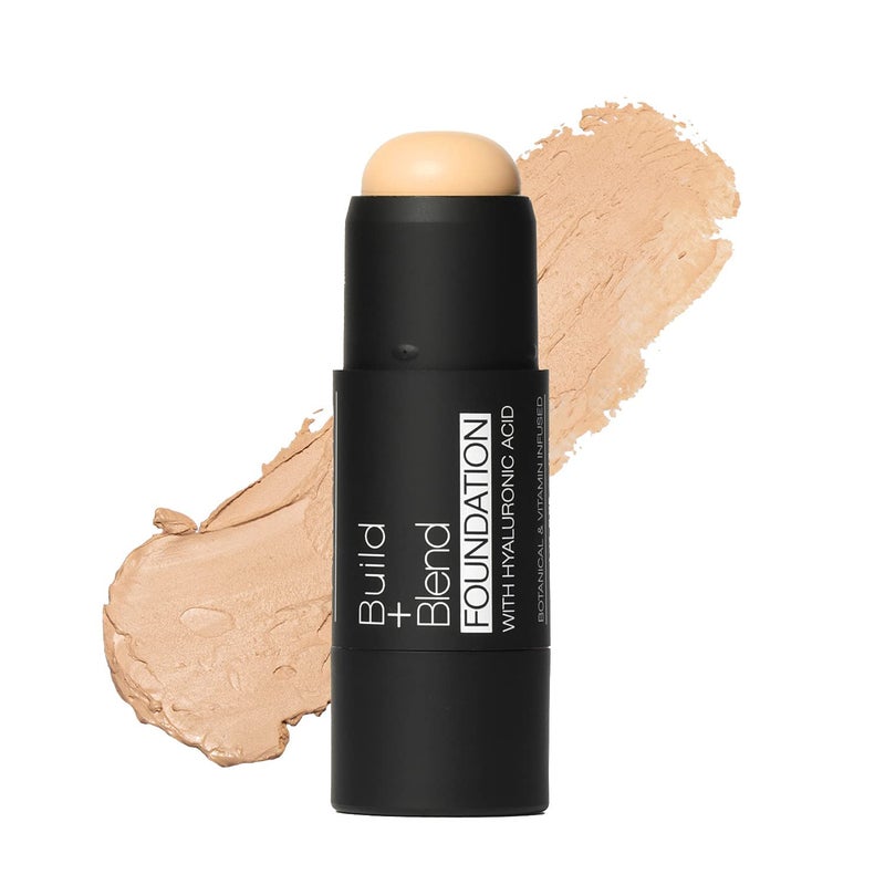 Palladio BUILD  BLEND Foundation Stick Medium Coverage Buildable Contour Stick for Face Ultra Blendable Creamy Formula for a Natural Shine Free Finish 025 Ounce Natural Ivory