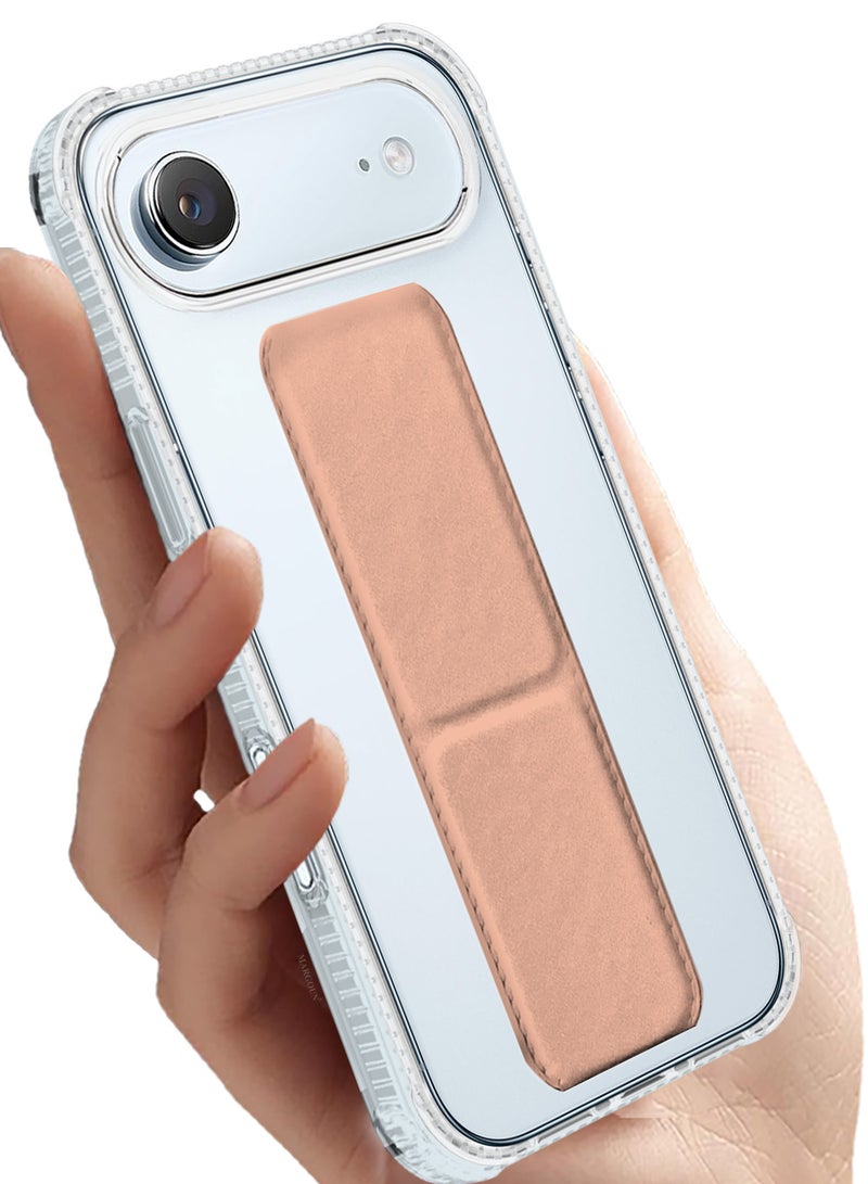 CATANES 3 Packs Finger Grip Clear Case Cover for iPhone 17 Air- Kickstand Car Magnetic Holder Multi-function Protective Two-in-one Case with Two Privacy Screen Protectors - Pink - Image 3