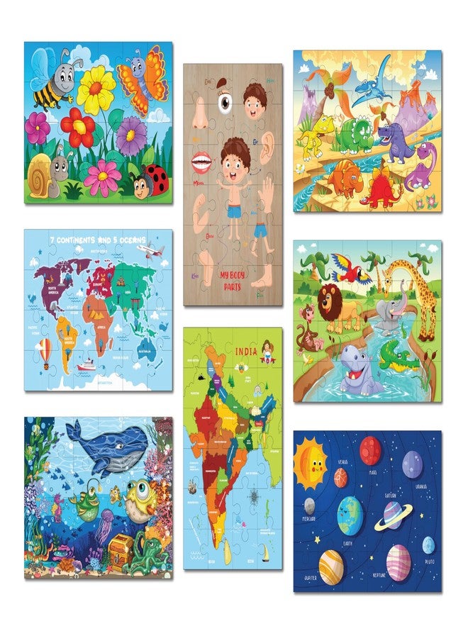 Khilonewale Wooden Jigsaw Puzzle 24 Pieces Each Combo of 8 Large Size 20 x 30 cm Set for Kids 3+ Years Educational Puzzles, | Learning Brain Development Toy for Boys and Girls (KidsQuest Puzzle Collection) - Image 1
