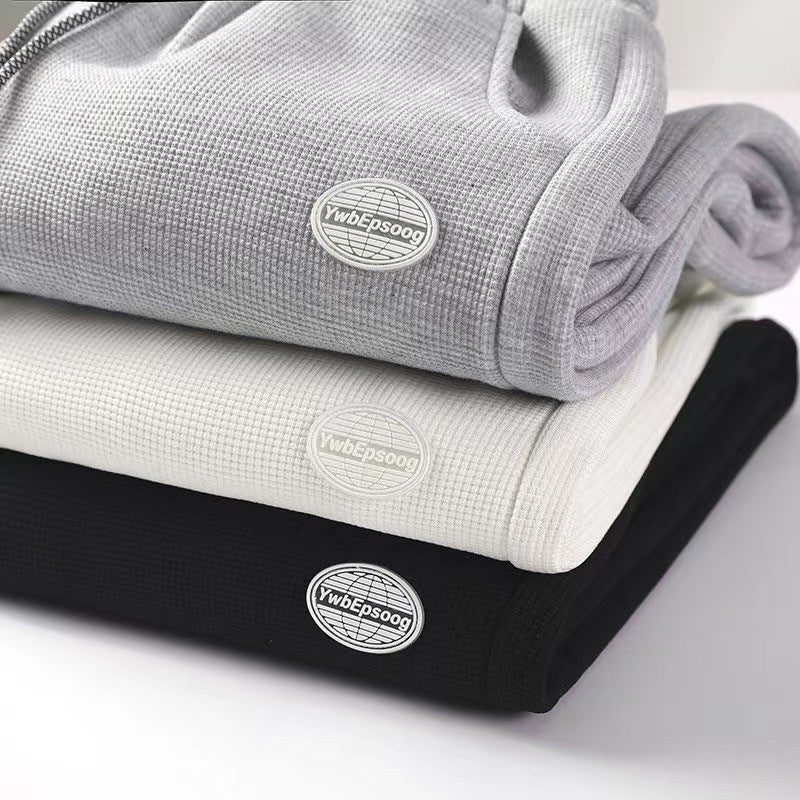 Waffles Sweatpants Men'S Casual Sports Trendy Daggy Boys' Leg Loose All-Match Pants - Image 4