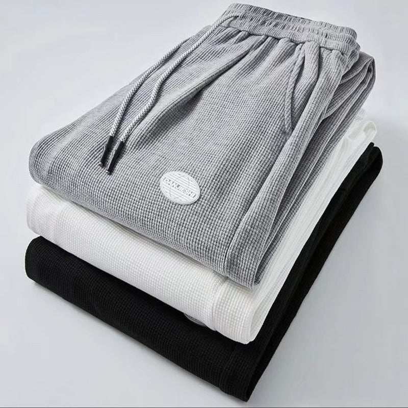 Waffles Sweatpants Men'S Casual Sports Trendy Daggy Boys' Leg Loose All-Match Pants - Image 5