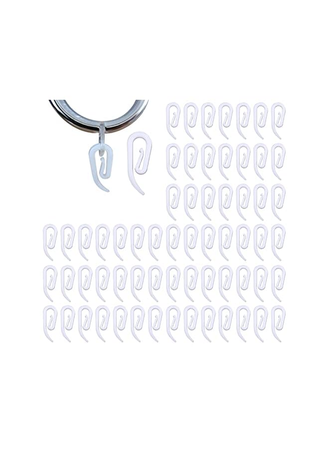KASTWAVE Curtain Hooks for Window Curtain or Door Curtain, KASTWAVE Plastic Curtain Header Tape Drapery Hooks 100Pack 2.8x1.2cm  - Image 2