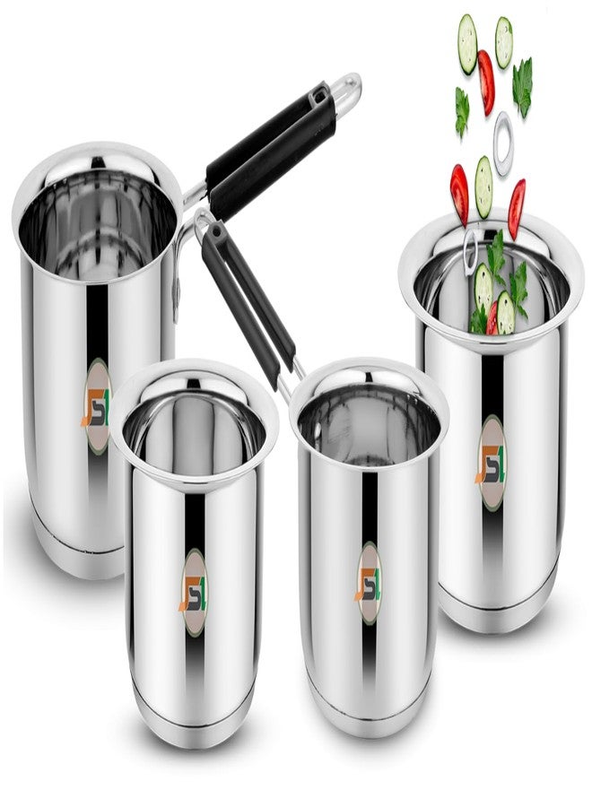 JSI Stainless Steel Triply Base Cookware Tope & Saucepan Set - 4 Pcs (1600 ML & 2000 ML Each) - Highly Durable 304 Steel Cooking Set with Induction Bottom - Image 1