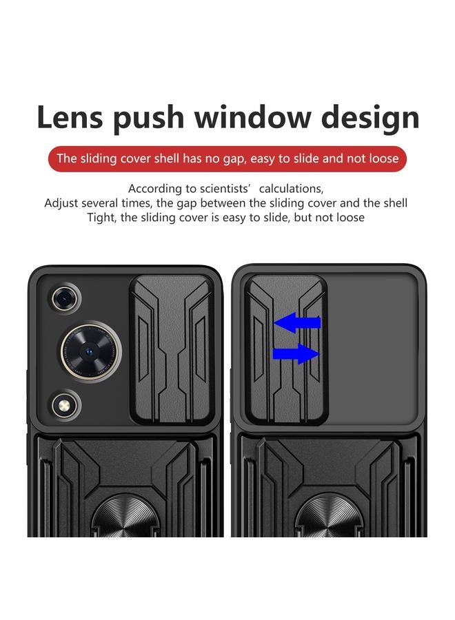 زبون جراب لهاتف Huawei nova Y72 مزود بغطاء منزلق من مادة TPU+PC مع فتحة للبطاقات - Image 3