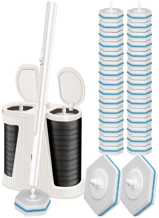 Nitecandy Disposable Toilet Brush with 30PCS Refills, Toilet Bowl Cleaning System for Bathroom and Toilet, Clean Brush Starter Kit with 1 Brush Handle, 1 Auto-Open Storage Box and 30 Brush Refills - Image 1