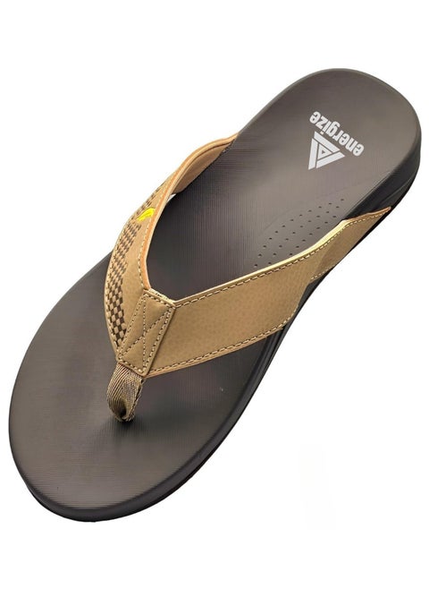 Flip Flops for Men - Comfortable and Light Weight Slippers -PU Leather Sandals for Indoor/Outdoor/Beach-