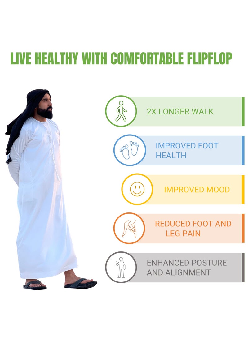 Native Comfort - Flip Flops for Men - Comfortable and Light Weight Slippers -PU Leather Sandals for Indoor/Outdoor/Beach- - Image 1