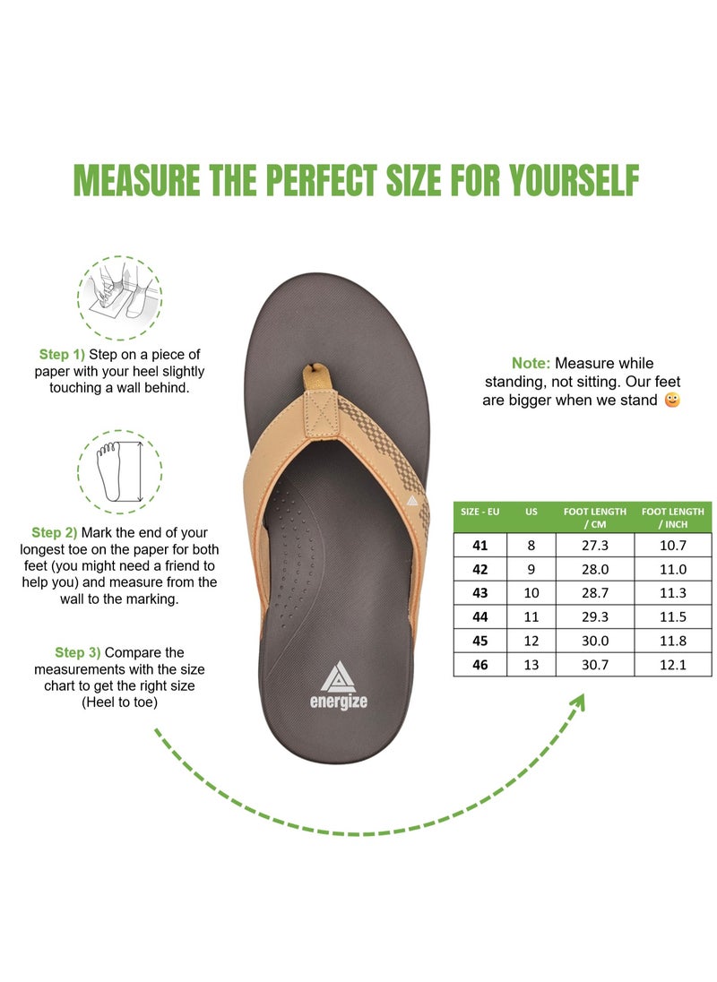 Native Comfort - Flip Flops for Men - Comfortable and Light Weight Slippers -PU Leather Sandals for Indoor/Outdoor/Beach- - Image 1