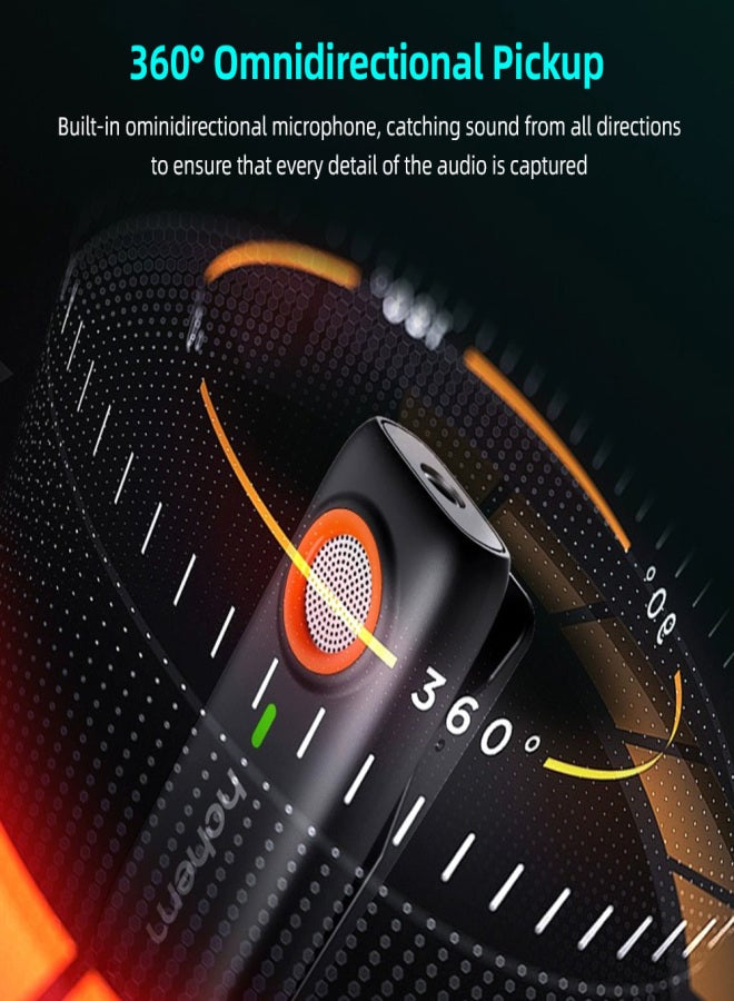 هوهم ميكروفون لاسلكي هوهيم MIC-01 بتردد 2.4 جيجا هرتز، يعمل بمغناطيس أو مشبك، مناسب للهواتف الذكية، مزود بثلاثة مستويات لإلغاء الضوضاء، وفتحة مدمجة لبطاقة ذاكرة TF، وجهاز تحكم عن بعد، وحقيبة حمل، وميكروفون خارجي لـ - Image 3