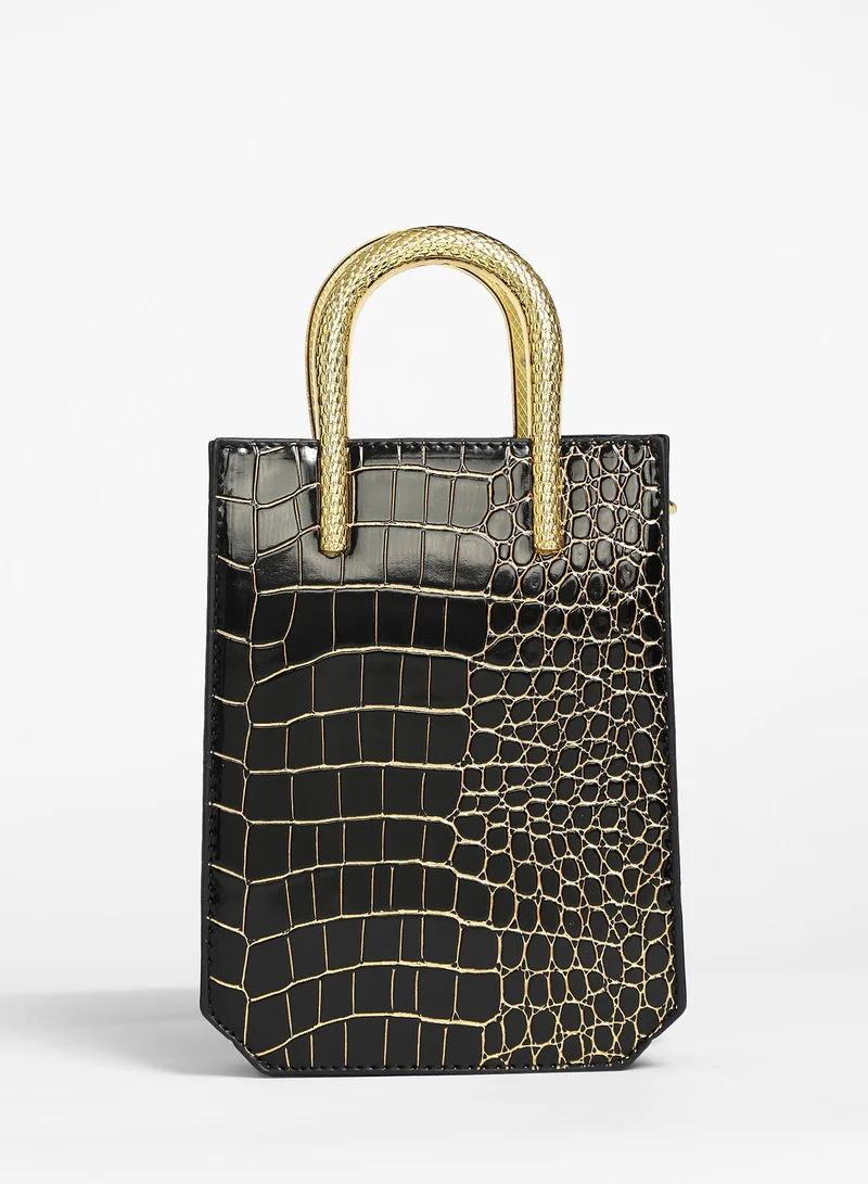 Haute Sauce Women's Serpant Hand Bag - Midnight Black