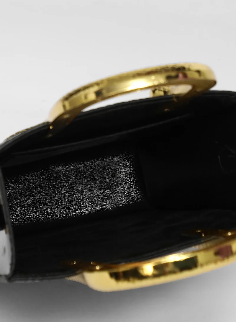 Haute Sauce Women's Serpant Hand Bag - Midnight Black