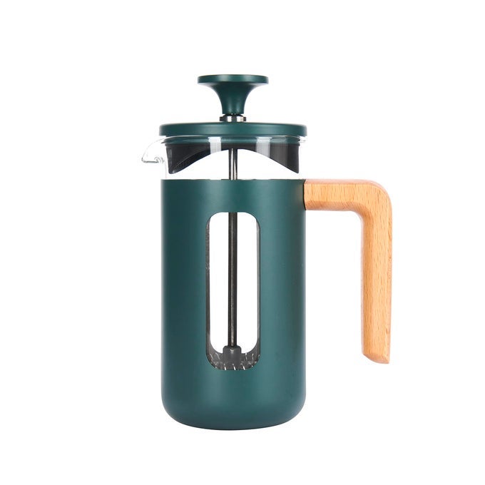 PISA STAINLESS STEEL CAFETIERE 3 CUP FRENCH PRESS GREEN GIFT BOXED