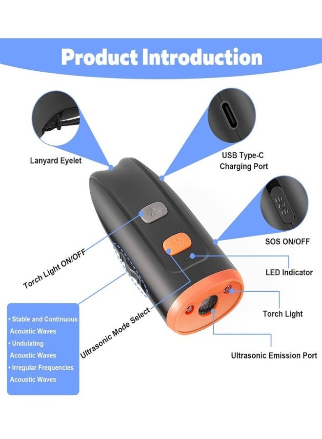 Beauenty Handheld LED Ultrasonic Dog Repeller Control Trainer Black - Image 2