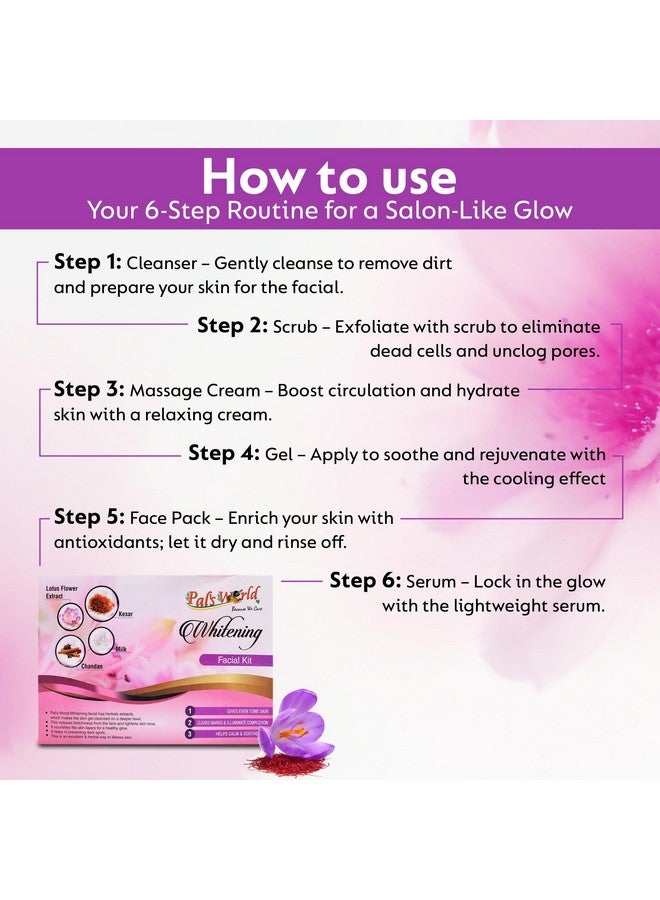 Pal's World Whitening Facial Kit for All Skin Types - Gentle, Effective, and Spa-Like Glow at Home - Pack of 1 - Image 5