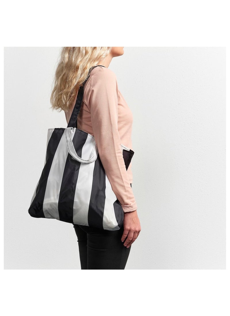 Carrier Bag Striped Black White