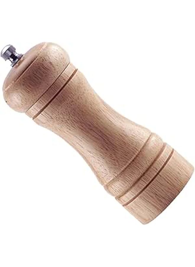 5 Inch Natural Wood Pepper Mill And Salt Grinder With Adjustable Ceramic Core - Image 1