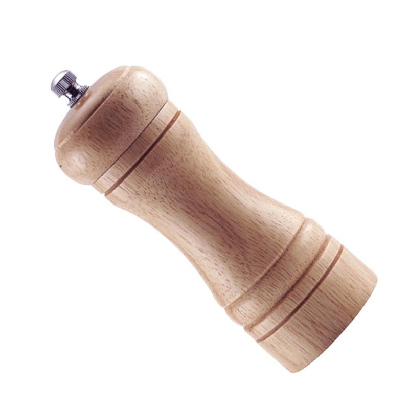5 Inch Natural Wood Pepper Mill And Salt Grinder With Adjustable Ceramic Core - Image 2