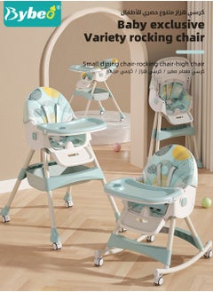 Bybeo Baby High Chair for Toddlers, Foldable Children Highchairs, Kids Dining Chair, Infant Feeding Booster Seat, Babies Rocker with Footrest, Backrest, 4 Wheels and Removable Tray  - Image 2