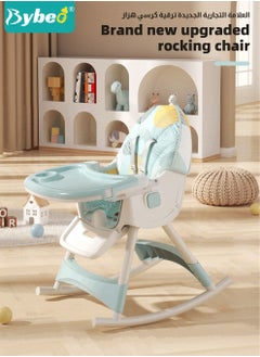 Bybeo Baby High Chair for Toddlers, Foldable Children Highchairs, Kids Dining Chair, Infant Feeding Booster Seat, Babies Rocker with Footrest, Backrest, 4 Wheels and Removable Tray  - Image 3