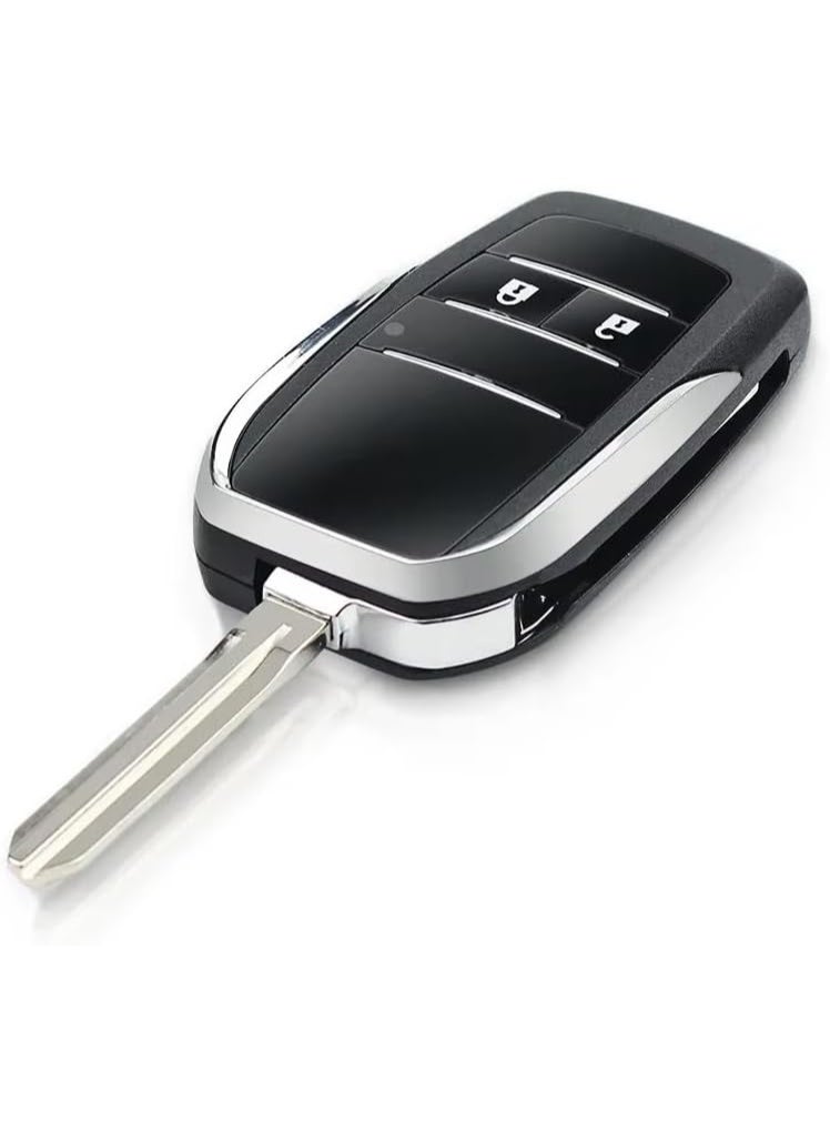 Arooma 2 Buttons Modified Flip Replacement Remote Key Shell Fob Case for Toyota 2004-2017 Hilux RAV4 Corolla Camry Yaris Prado Echo Hiace with Uncut Blade - Image 4