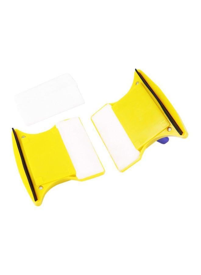 مساحة زجاج مزدوجة مغناطيسية وفرشاة تنظيف باللون الأصفر/الأزرق 11x8x7 سم - Image 2