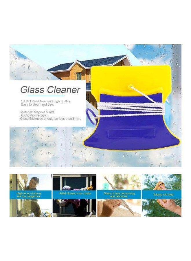 مساحة زجاج مزدوجة مغناطيسية وفرشاة تنظيف باللون الأصفر/الأزرق 11x8x7 سم - Image 3