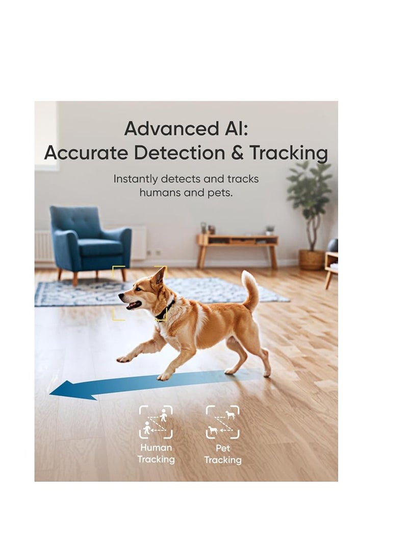 eufy Security Indoor Cam E30 4K UHD Indoor Security Camera, Latest Generation, Dog/Baby/Pet Camera, Colour Night Vision, Human/Pet Auto Tracking, 360° Surveillance, Works with Homekit