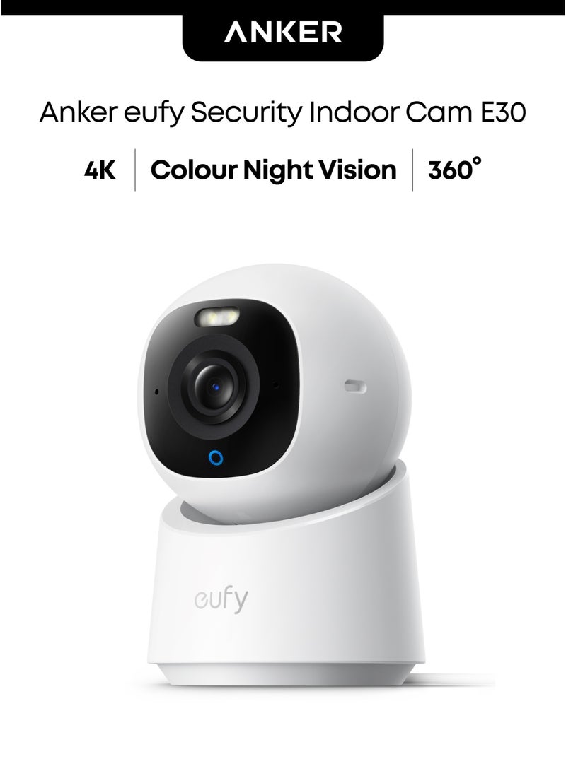 eufy Security Indoor Cam E30 4K UHD Indoor Security Camera, Latest Generation, Dog/Baby/Pet Camera, Colour Night Vision, Human/Pet Auto Tracking, 360° Surveillance, Works with Homekit - Image 1