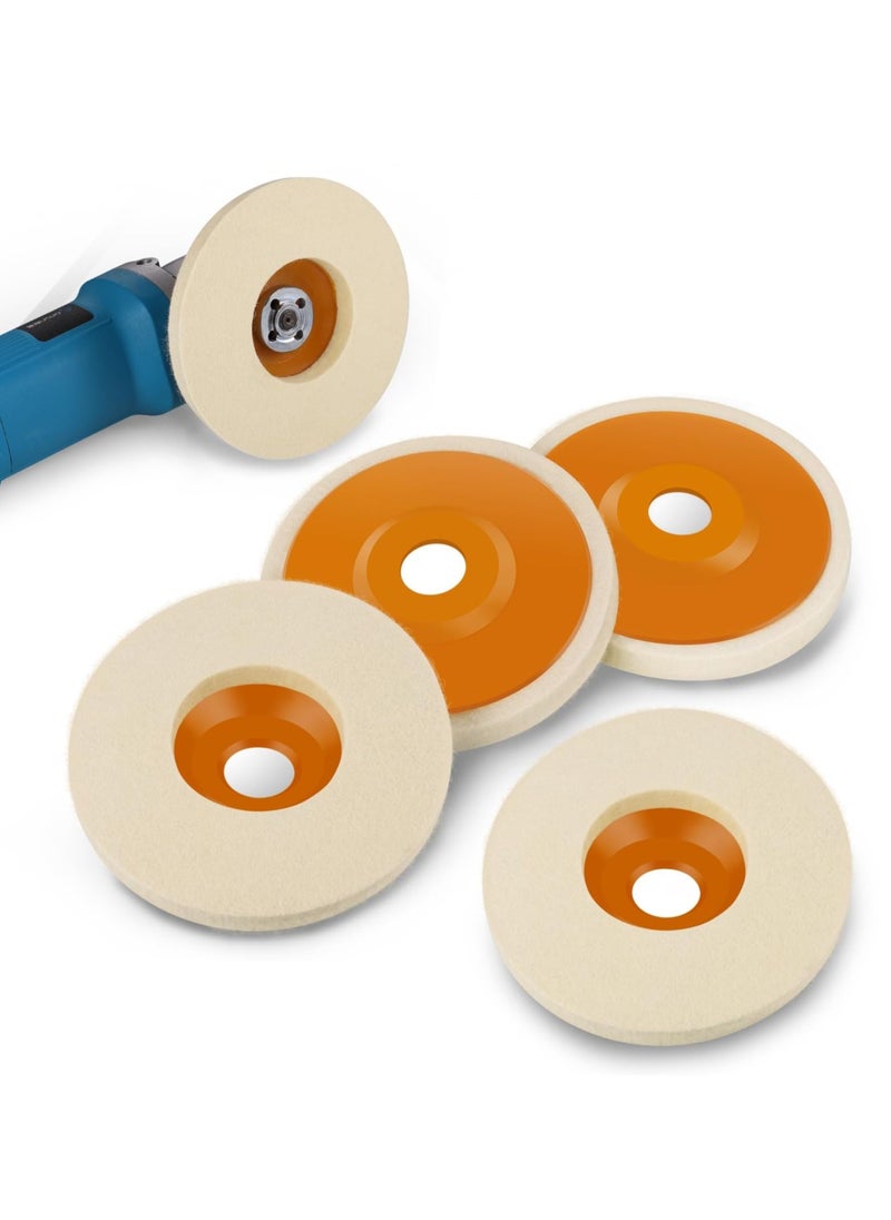 Excefore Polishing Buffering Wheels Assorted Set, 4 Pce Wool Polishing Attachment Angle Grinder, Polishing Discs for Drill, for Drilling Machine, Polishing Vehicle Surfaces and Walls  - Image 1