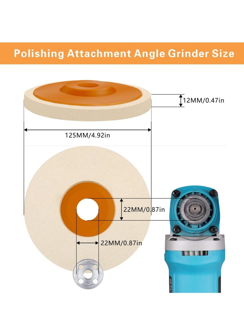 Excefore - Polishing Buffering Wheels Assorted Set, 4 Pce Wool Polishing Attachment Angle Grinder, Polishing Discs for Drill, for Drilling Machine, Polishing Vehicle Surfaces and Walls - Image 1