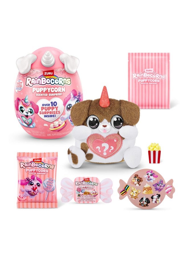 Rainbocorns Rainbocorns Puppycorn Brown Dalmatian Scent Surprise - Surprise Unboxing Soft Toy, Scented Puppy Plush for Girls by ZURU - Image 1