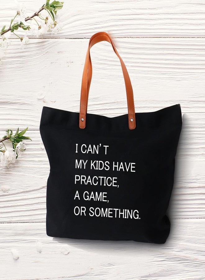 Lamyba I Can't My Kids Have Practice A Game or Something Tote Bag,Sports mom,Soccer Mom Bag with Zipper,Black - Image 3