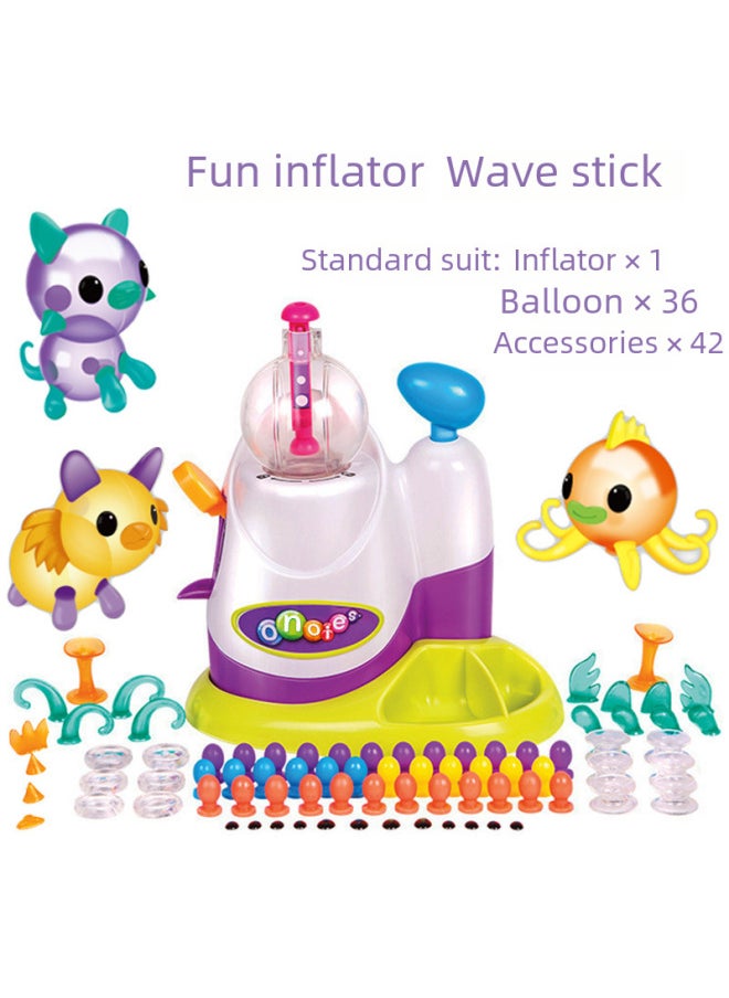 null - Bobo Balloon Maker Toy Handmade Diy Inflation Machine Bubble Popping Ball Toy Fun Creative Play For Kids-Color:Happy Pets - Supplements Include Stickers (boxed) - Image 1