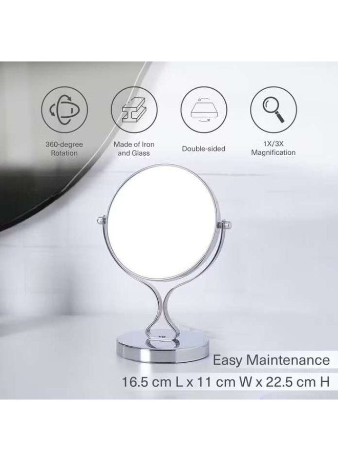 Pan Home مرآة زينة مزدوجة الجوانب من روزلين، كروم، 16.5×11×22.5 سم - Image 4