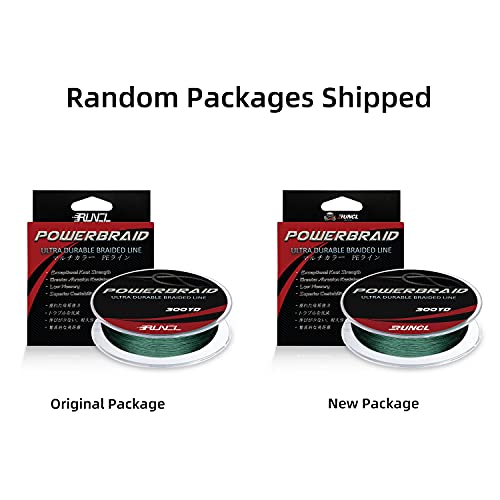 RUNCL PowerBraid Braided Fishing Line, Ultra Durable Braided Line 4 Strands - Seamless Weaving Tech, Enhanced Coating Tech, Zero Stretch, High Sensitivity (Moss Green, 300Yds, 30LB(13.6kgs)) - Image 3