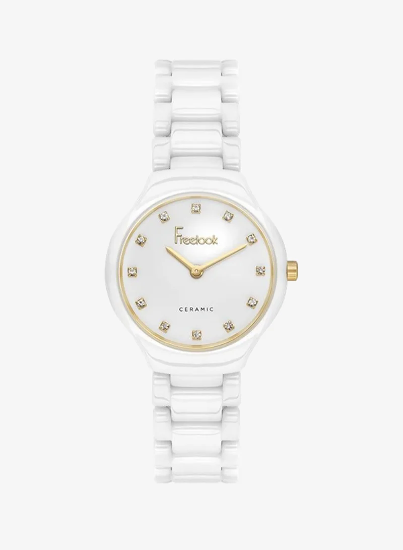 Freelook Paris Freelook - Charmant Women's Watch | Ceramic Case | Ceramic Band | White & Round Dial | Analog | Quartz | Mineral Glass | Premium Luxury Watch | Ideal Gift | Water Resistant 30 Meters