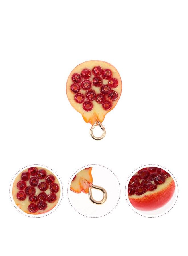 EXCEART 6Pcs Fruit Pendants Charms 3D Pomegranate Charms Fruit Loose Spacer Beads Resin Embellishment For Diy Bracelet Necklace Earring Jewelry Making - Image 3
