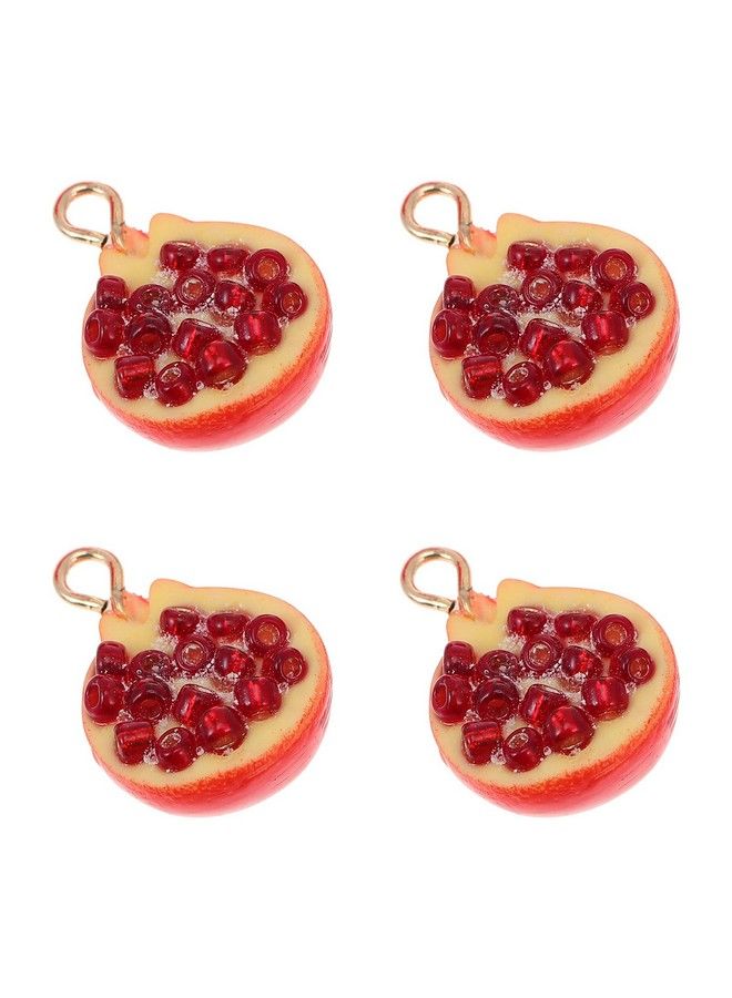 EXCEART 6Pcs Fruit Pendants Charms 3D Pomegranate Charms Fruit Loose Spacer Beads Resin Embellishment For Diy Bracelet Necklace Earring Jewelry Making - Image 1